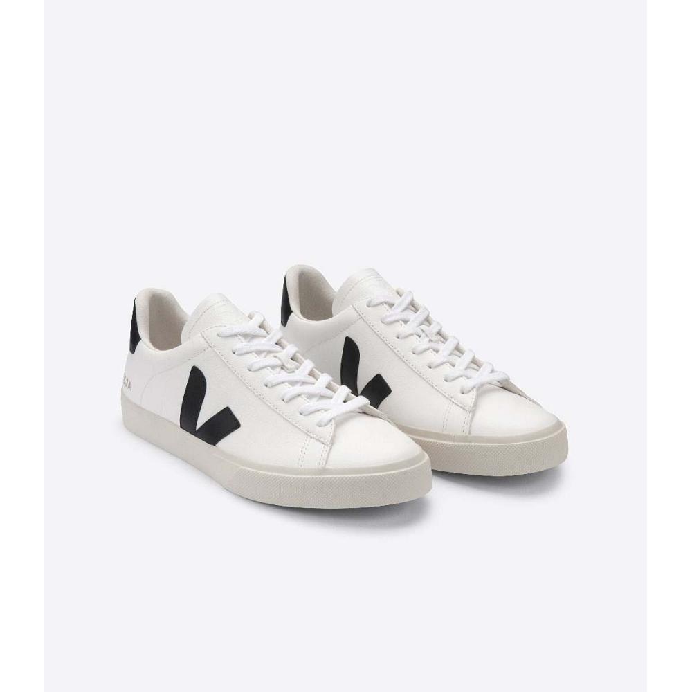 Women's Veja CAMPO CHROMEFREE Low Tops Sneakers White/Black | ZA 592LIS